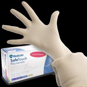 Medicom Latexové rukavice bez púdru obohatené o lanolín a vitamín E, 1bal/100ks