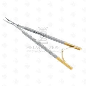Micro-Needle Holder, Curved, 16cm, Stainless, TC