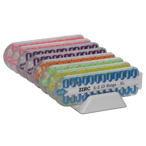 ZIRC EZ – ID Silikonové krúžky XL so stojanom  bal / 200ks -  VIBRANT