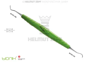 SCALER PERIODONTIC, ZEPF-BIONIK, FOR ANTERIORS, YELLOW-GREEN